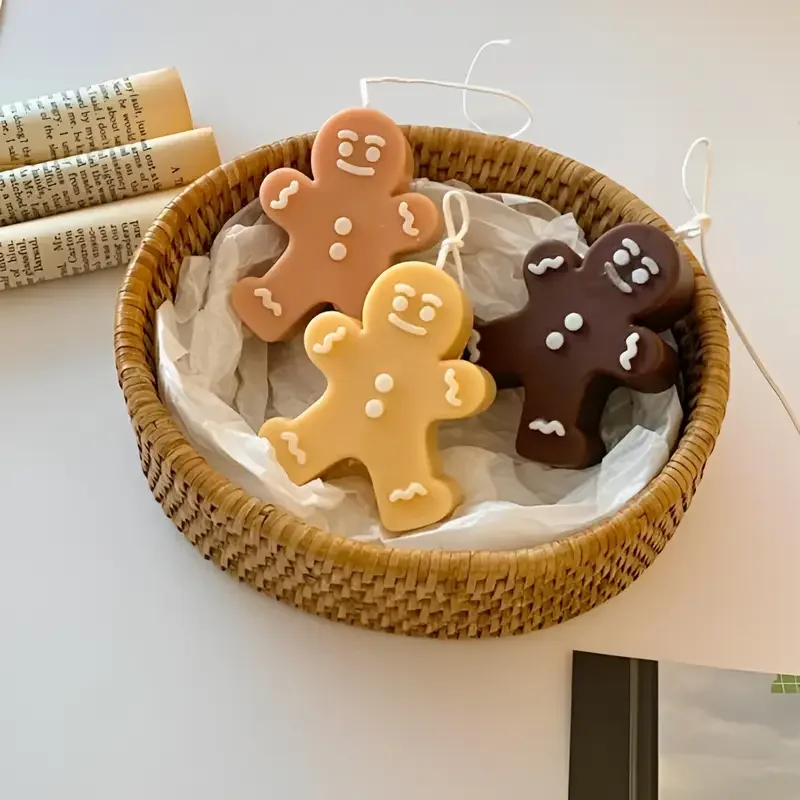 Lebkuchenmann Silikonform DIY Aromatherapie Kerze Handgemachtes Kunstwerk Herstellung Form Weihnachten Handgemachtes Zubehör Form