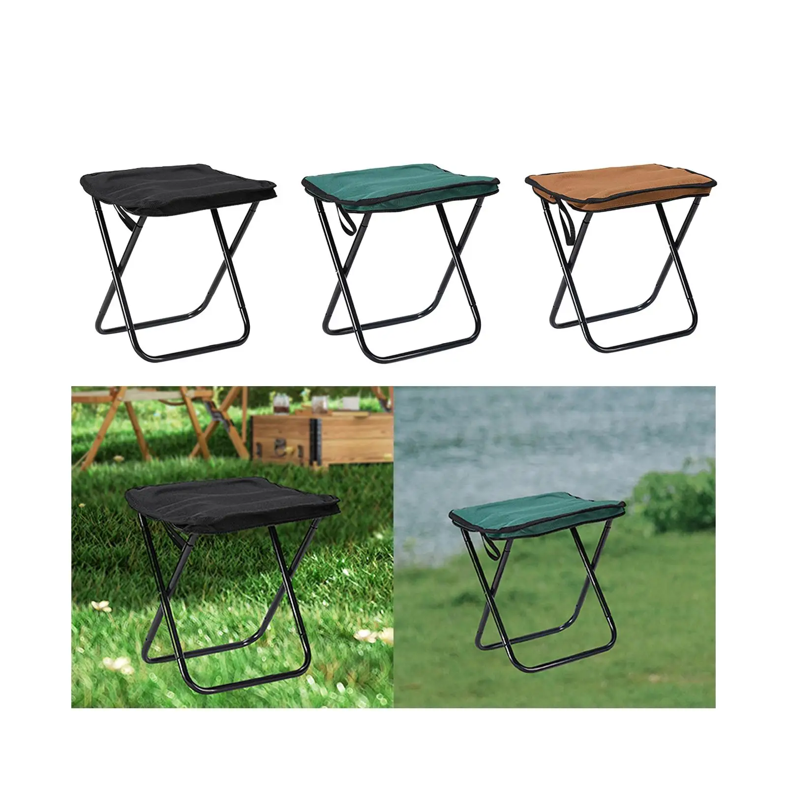 Camping Stool Seat Portable Folding Stool Fishing Stool Small Folding Chair for Traveling Hiking Beach Folding Small Chair