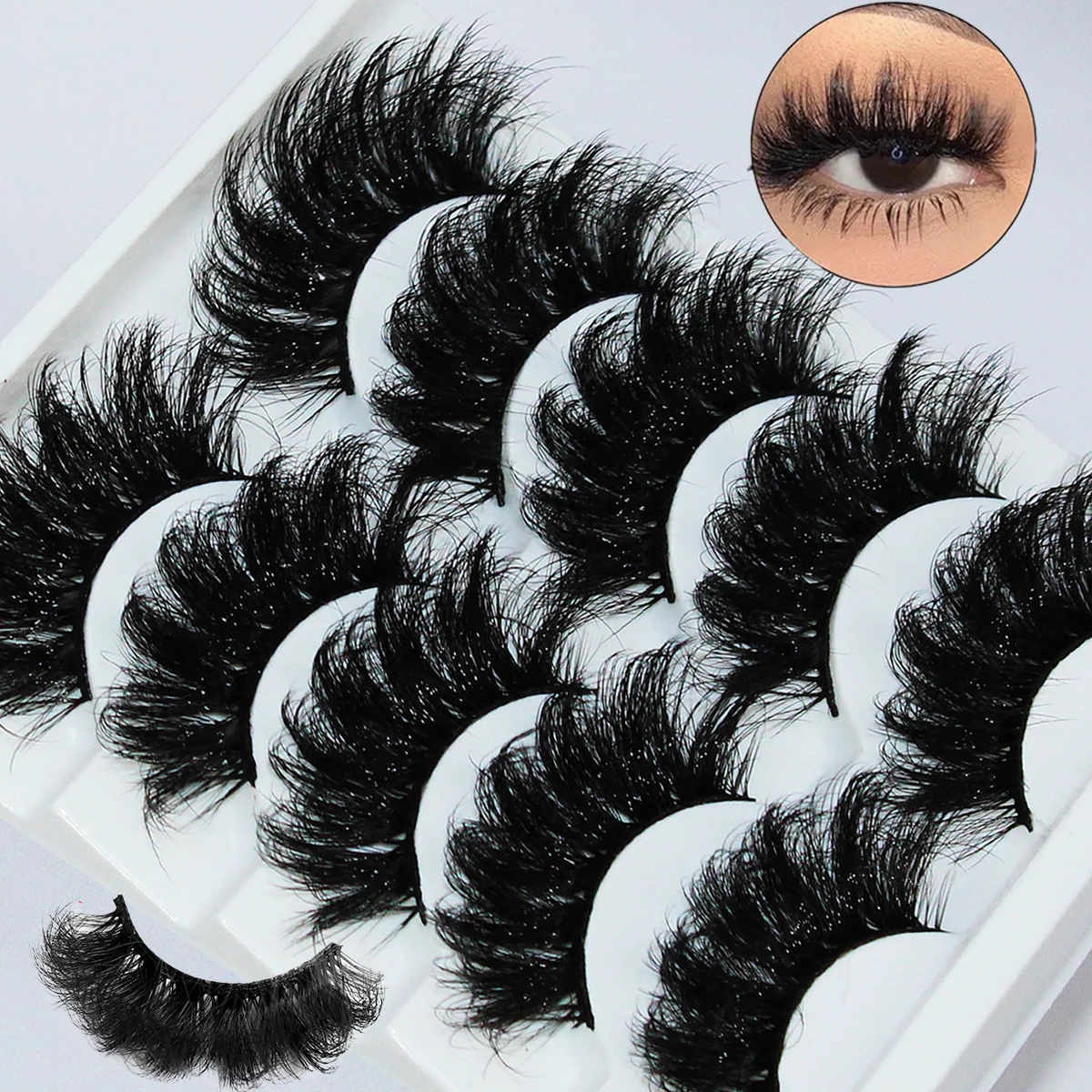 5 paia di ciglia finte 3D Volume drammatico ciglia spesse soffici ciglia finte naturali spesse drammatiche ciglia finte di visone