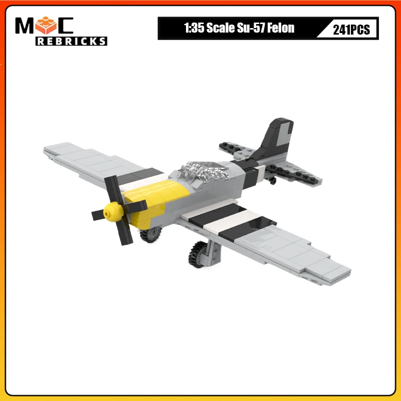 MOC Classic Escort Fighter Building Blocks Set Vintage Propeller Combat Aircraft Model Adult Collection Gift Toy
