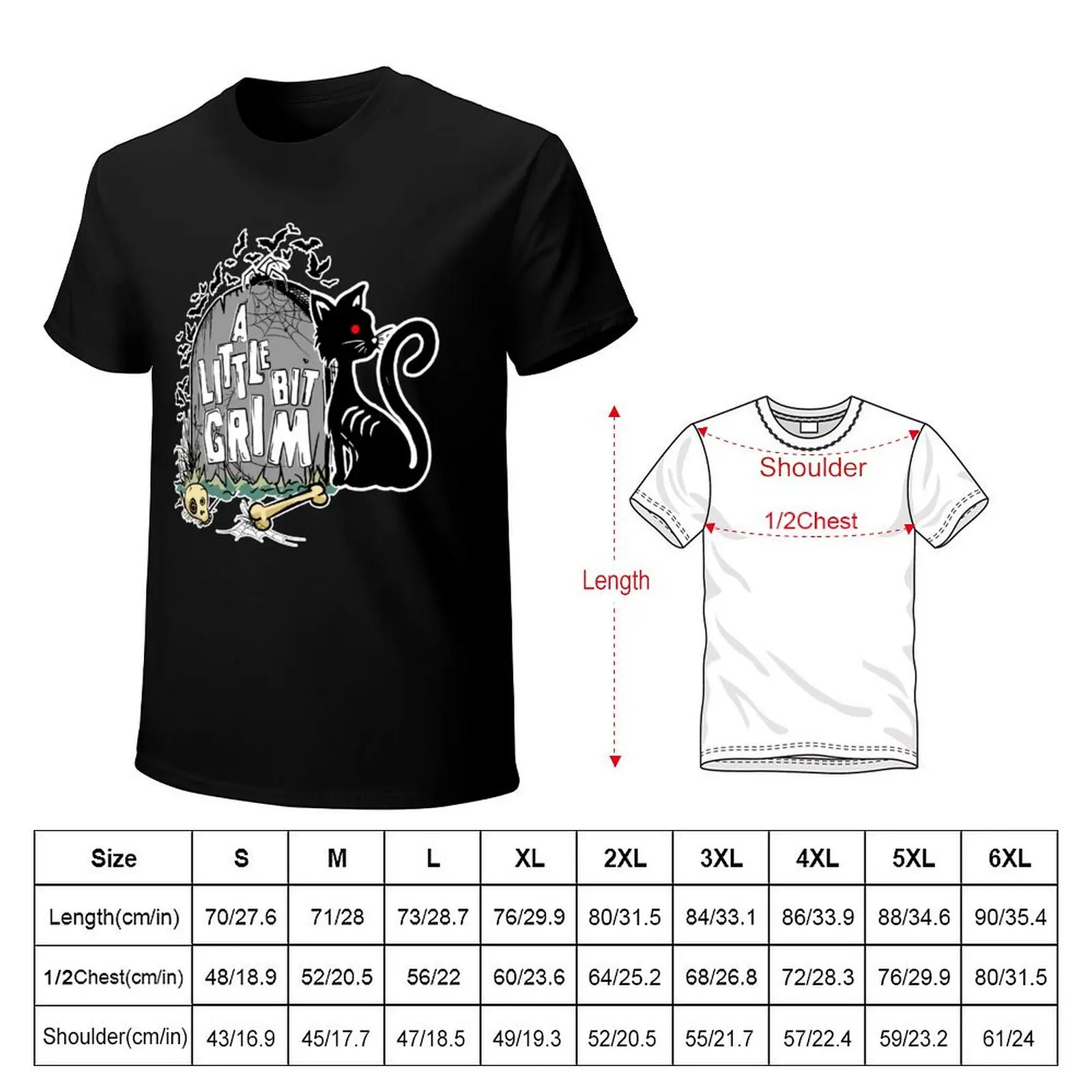 A Little Bit Grim - White Letters T-Shirt t shirts for man slim fit T-Shirt