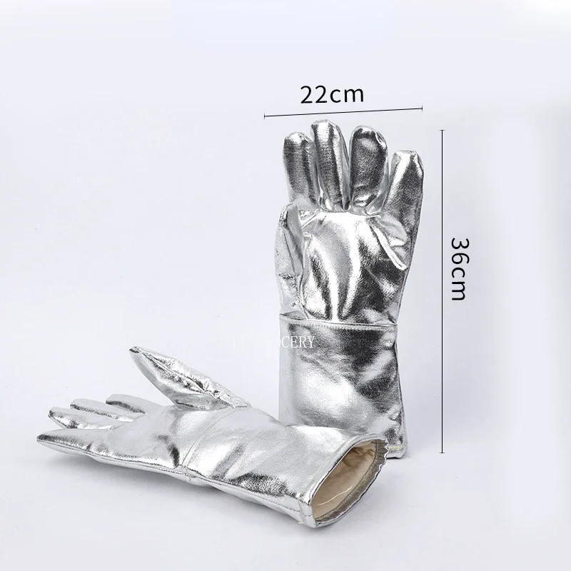 Anti-scalding Gloves Fireproof Aluminum Foil Heat Insulation Gloves Industrial Grade Oven Heat-resistant Protective Safety Glove