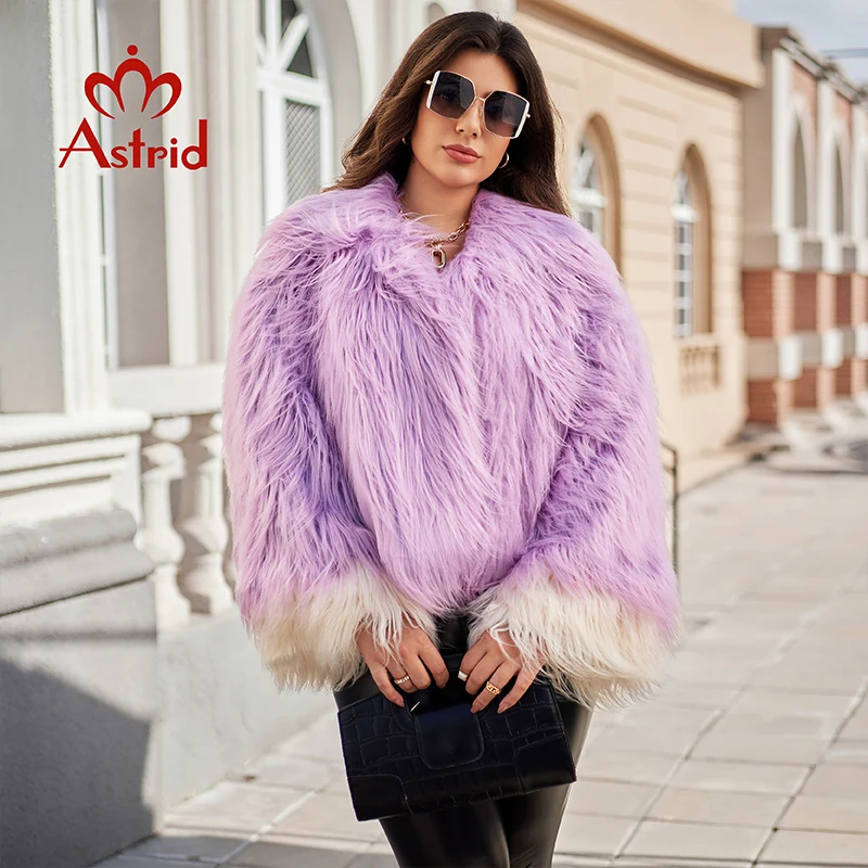 Astrid Faux Fur Coat Women 2024 Winter Loose Cardigan Fur Jacket  Plus Size Stylish Female Luxury Furry Overcoat Girl Streetwear