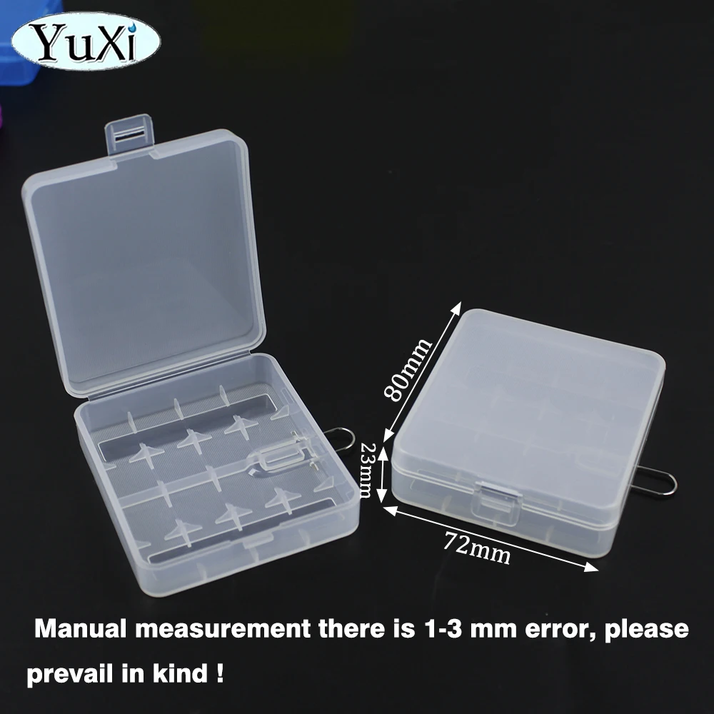 1 piece For 18650 16340 Battery Storage Box 4 Slots Plastic Batteries Holder Box Case With Hook Clear Jewellery Storage Box