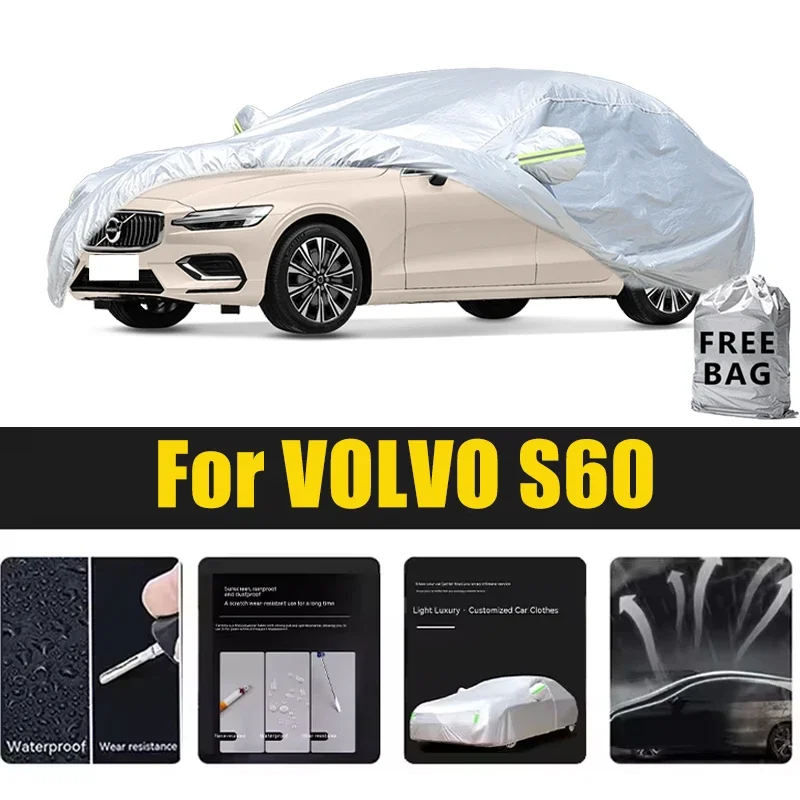 

For VOLVO S60 Car Cover Outdoor Protection Covers Snow Sunshade Waterproof Dustproof Exterior UV Car Accessories