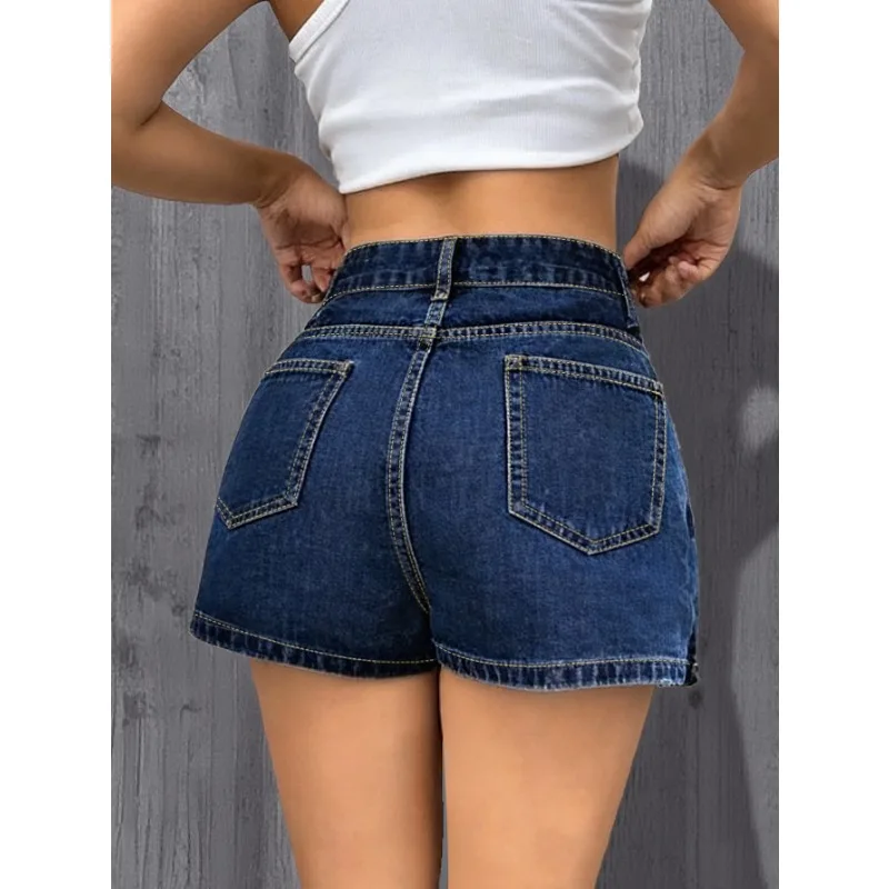 Women's High Waist Denim Skort Summer Stretch Slimming Anti-Exposure A-Line Shorts Y2K Hot Girl Fashion