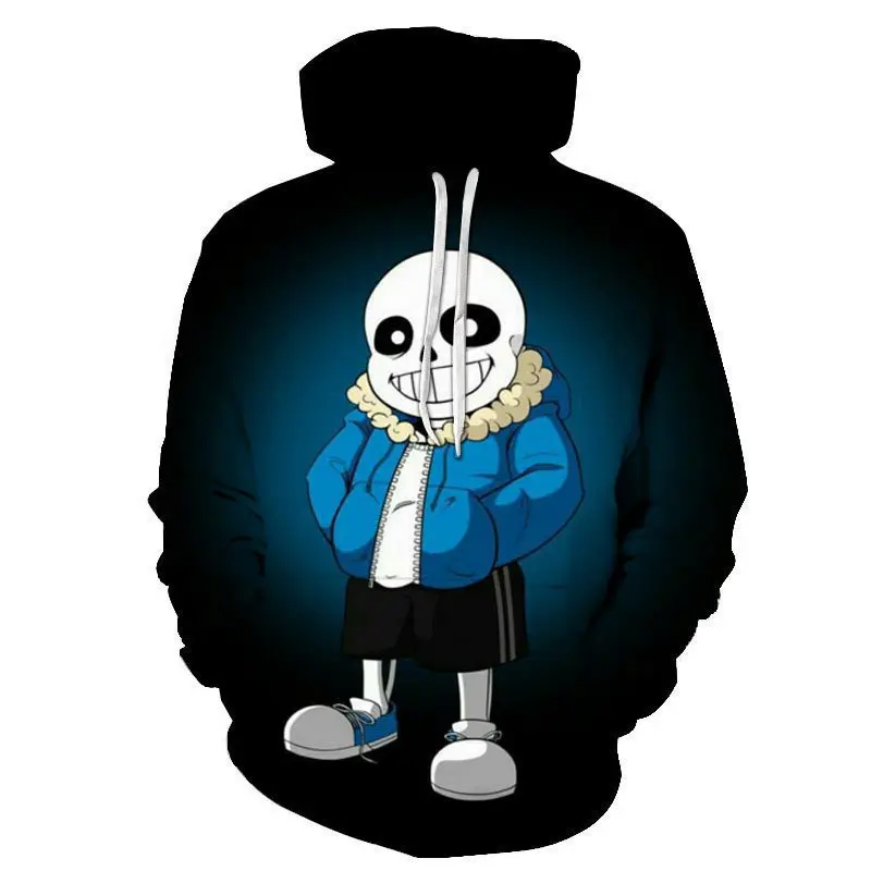 2023 New Halloween Sweater Scary Skull Head Pumpkin 3D Digital Print Men's and Women's Autumn/Winter Hooded Hooded Sweater