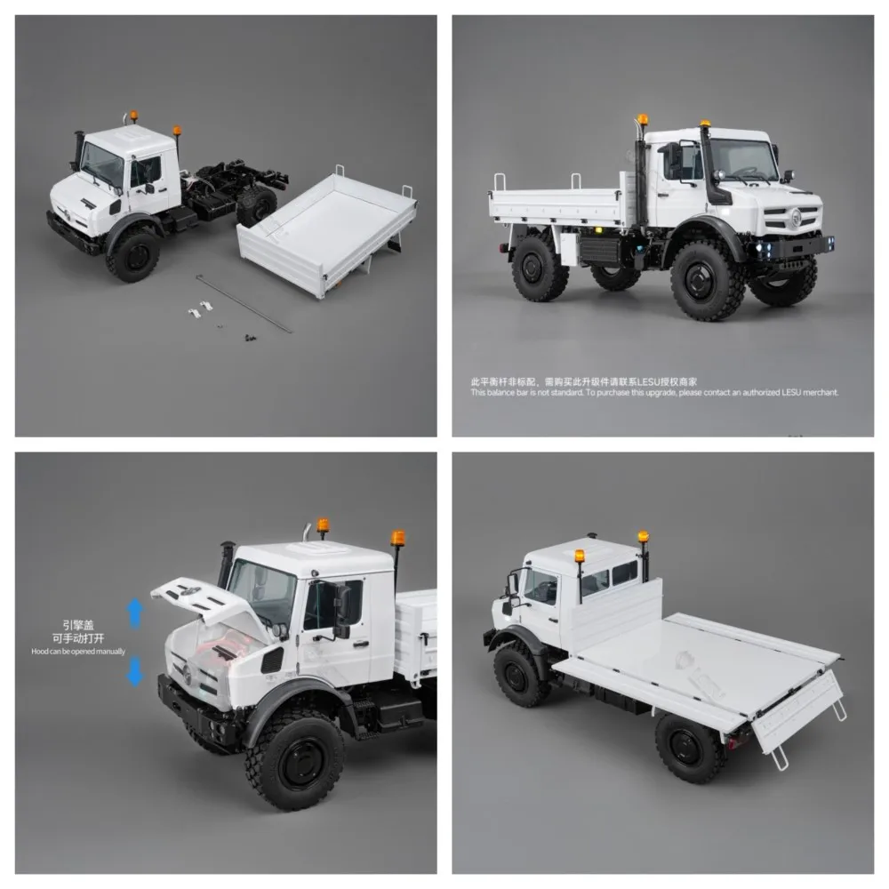 

1/14 LESU Remote Control Truck MT-44023 RC Off-road Crawler Cars Operable Cabin Doors Vehicles Four Wheel Drive Metal Shell