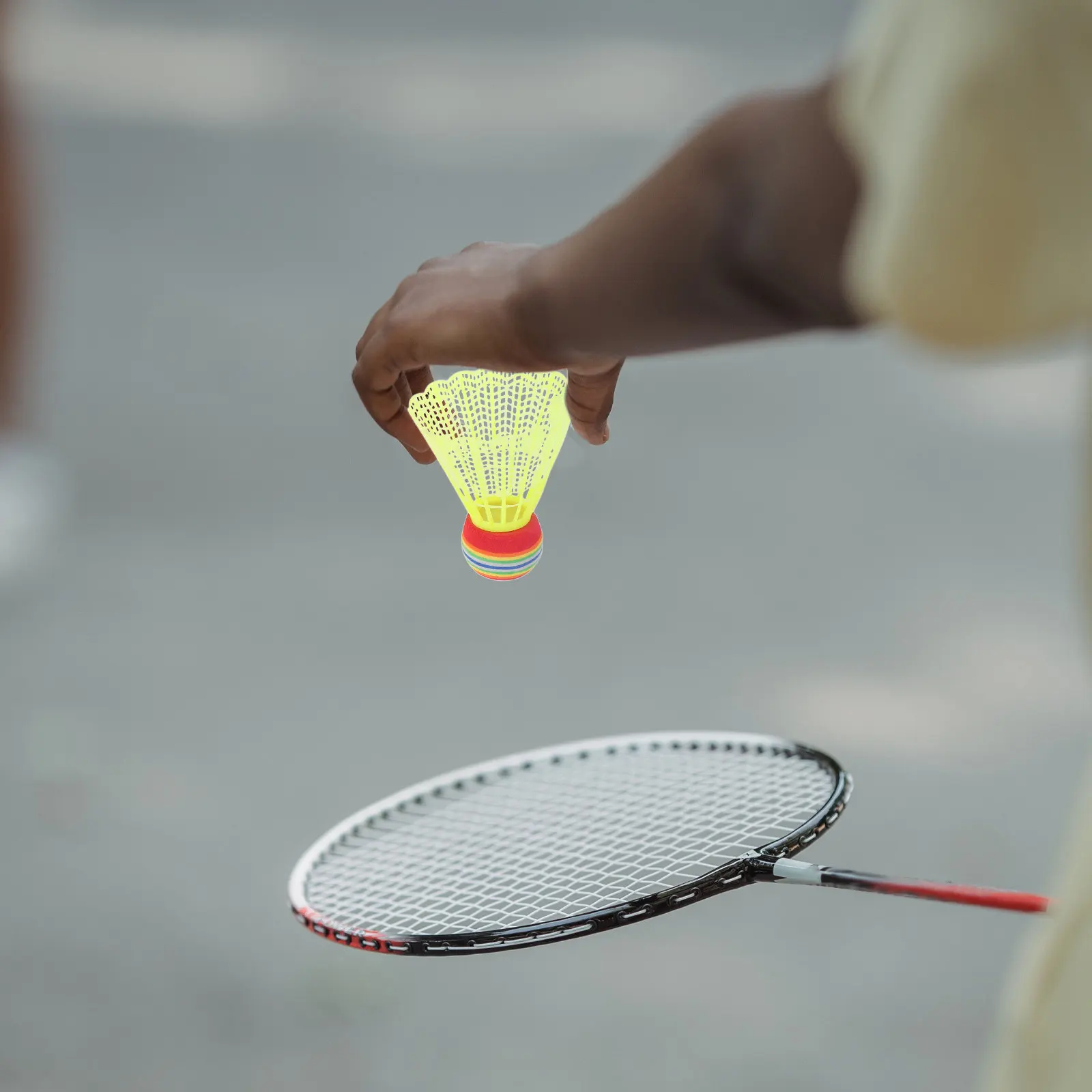 

Badminton Colorful Inflatable Racket Birdies Rebound Shuttlecock Training Device Ball