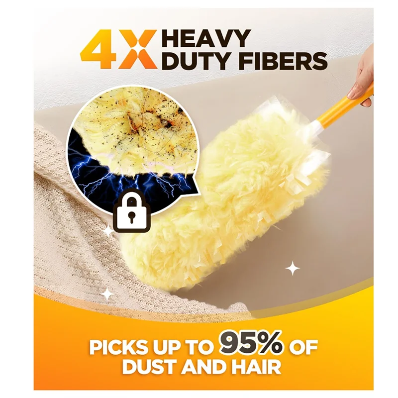 ABZV-30 Count Heavy Duty Duster Refills With 4X Microfibers Unscented Disposable Dusters