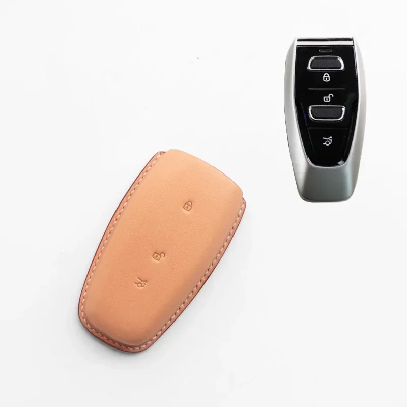 for Aston Martin DB12 Special Leather Handmade High End Car Key Protective Cover Case Buckle Minimalist