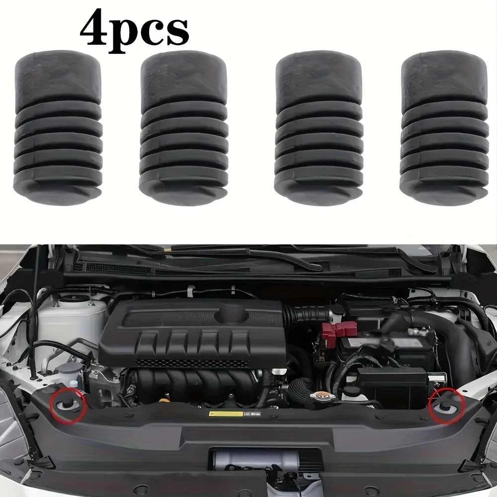 4pcs Universal Shockproof Rubber Buffer Pads for Car Trunk and Engine Cover, Durable Shockproof Cushion Pad  Buffer Shock Block