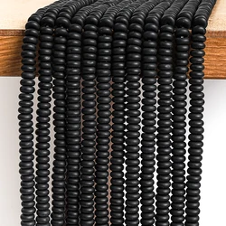 6x3MM Black Obsidian Rondelle Beads Handmade Matte Disc Spacer Beads For Jewelry Making DIY Bracelets Accessories 14.5