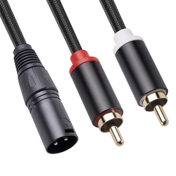 2X XLR To Dual RCA Audio Cable A1 XLR Male 3 Pin To Dual RCA Male Plug Stereo Audio Cable 1M