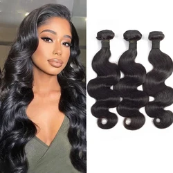 Toocci Natural 8-26 Inch Body Wave Bundles Human Hair Brazilian Hair Weave Bundles 3Bundle Deals Human Hair Body Wave Extensions