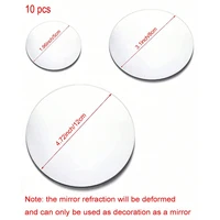 10 pièces de diamètres de 5/8/12cm, miroir acrylique épais argenté, autocollants muraux, miroir décoratif rond, miroir de maquillage DIY 2