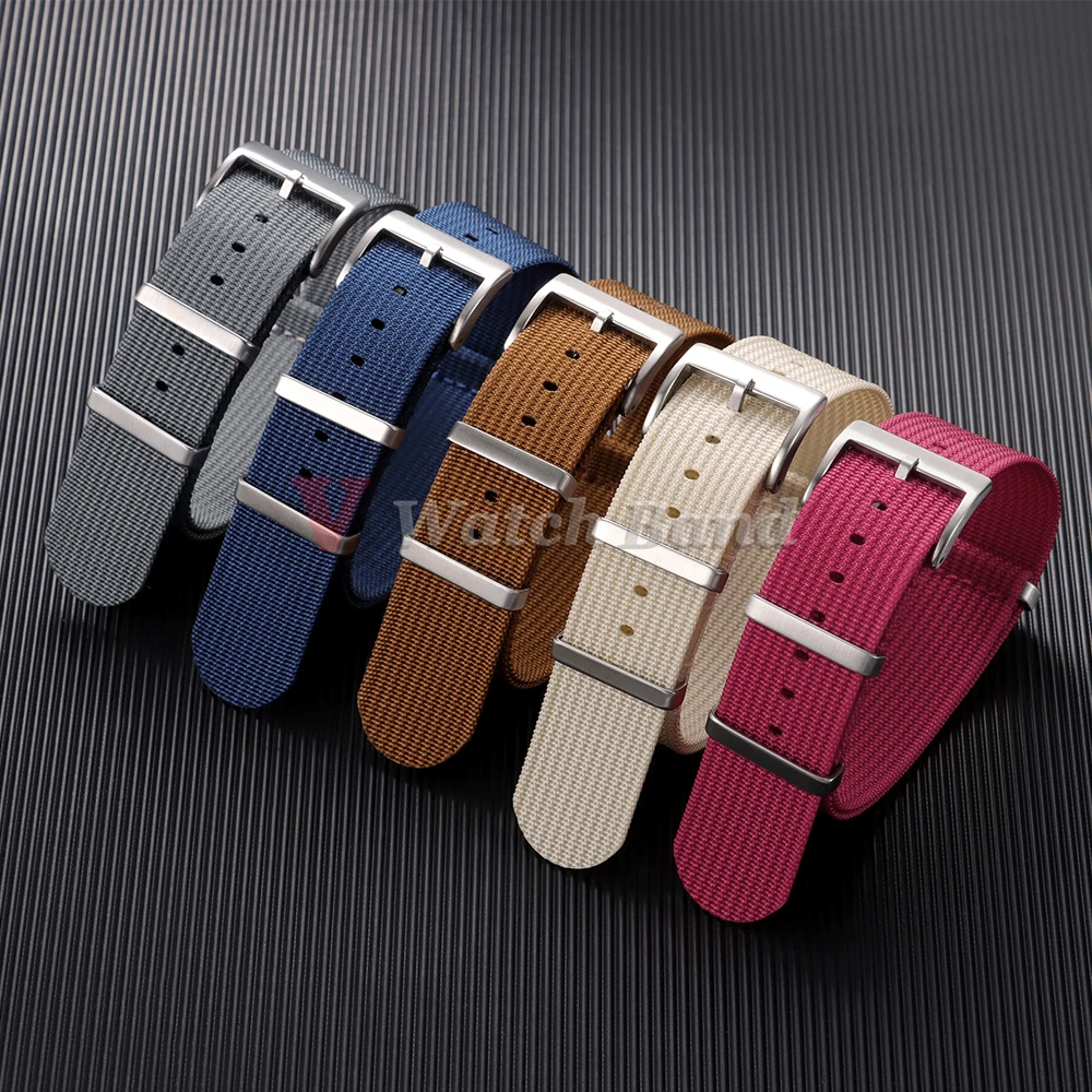 High Quality Fabric Watchband 18mm 20mm 22mm Sport Watch Straps Woven Nylon Strap One Piece Weave Watch Band for Omega for Seiko view 3