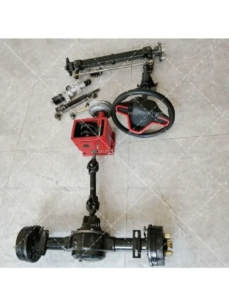 4WD Agricultural Vehicle Chassis Gearbox, DIY Farm Tractor Walking Drive System, Three Wheel Four Wheel Accessories
