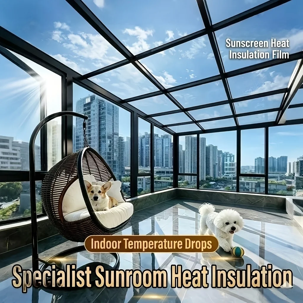 Daytime One Way Privacy Window Film Static Cling No Glue Removable Heat Control UV Protection for Home Office Hotel Glass