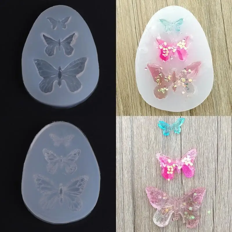 

Y5LB for Butterfly Silicone Mold Epoxy Resin Crafts Casting Mold for DIY Craft Keychain Pendants Bag Charm Gift Ta