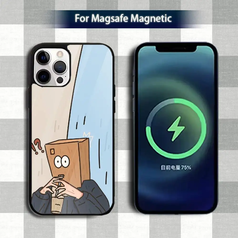 面白い漫画 U-Uncle スマホケース iPhone 13、12、15、17、11、16、14、Pro、Max、Plus、Mini、Magsafe、マグネット式ワイヤレス充電対応