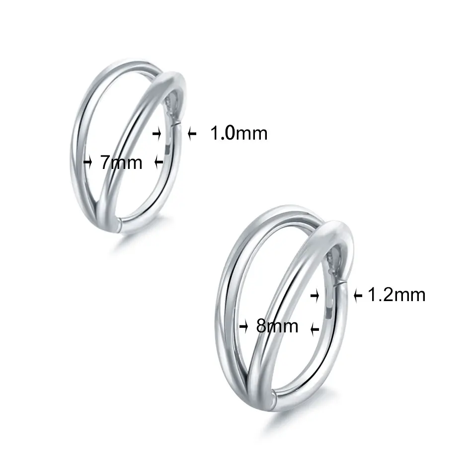 1PC Titanium Nose Rings Hoop Double Septum Ring Cartilage Hoop Earring Piercing Nariz Open Stacked Hoop Nose Rings for Women Men