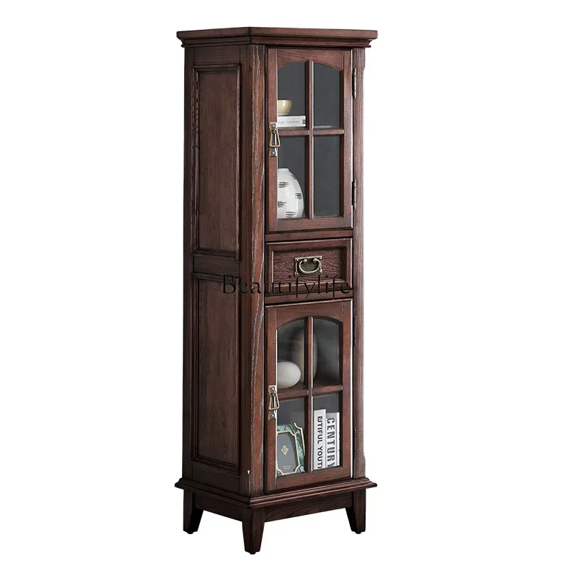 

ls 42Simple American all-solid wood wine cabinet floor-to-ceiling narrow-side locker