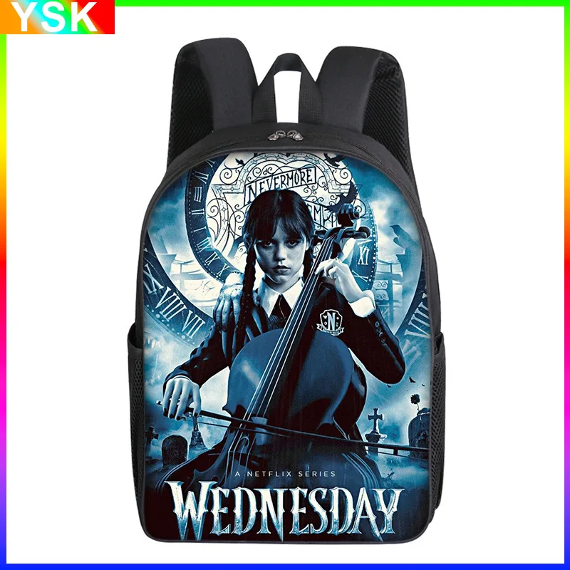 2024 New Adams Wednesday School Bag Primary School Backpack Single and Double Layer Men\'s and Women\'s School Bags Mochil