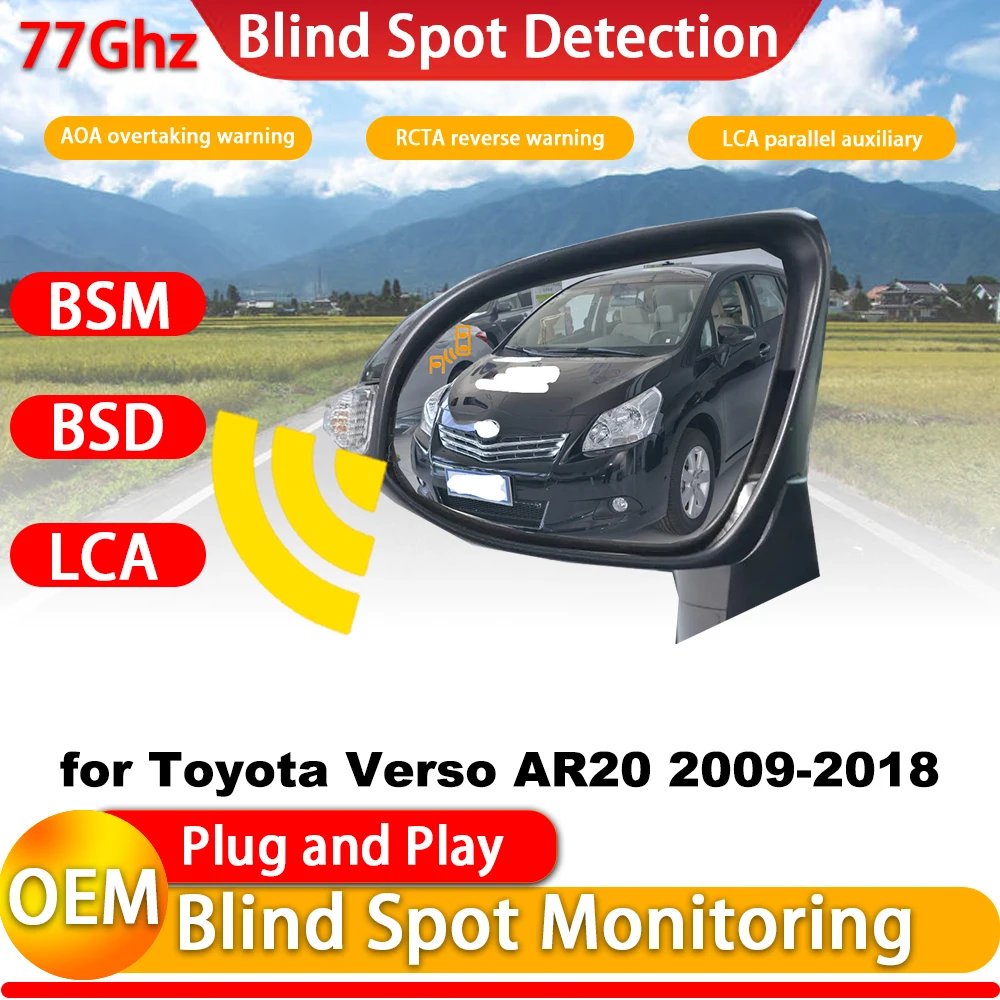 Sistema de Alerta de Punto Ciego OEM para Toyota Verso AR20 2009-2018, Detección de Tráfico Trasero, Alerta de Tráfico Cruzado, Sistema BSM, Radar de Onda Milimétrica de 77 GHz