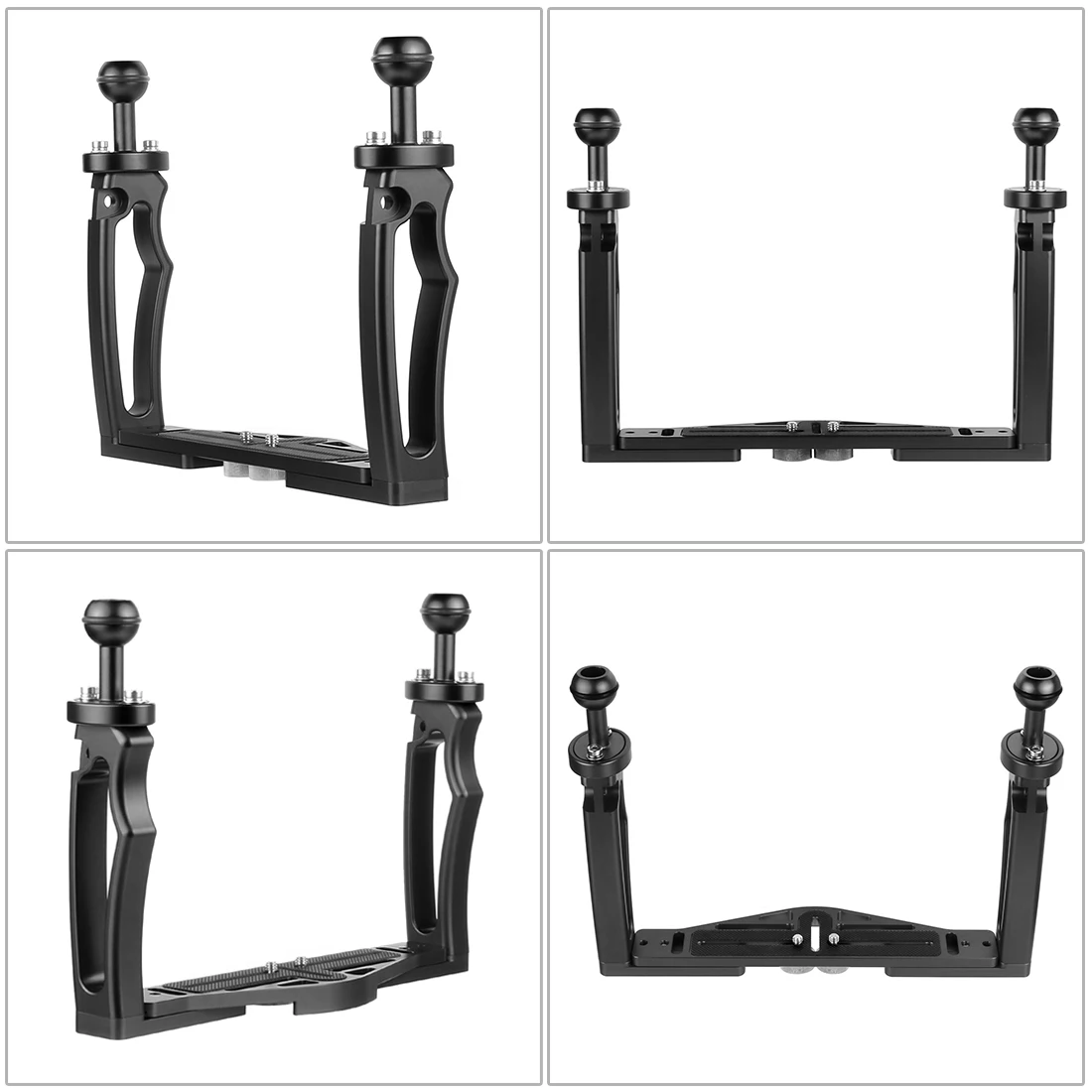 Einstellbare Dual Griff Tablett Stabilisator Halterung für GoPro Canon Sony Fuji SLR Kamera Unterwasser Tauchen Gehäuse Halter Licht Stehen – Detail 5