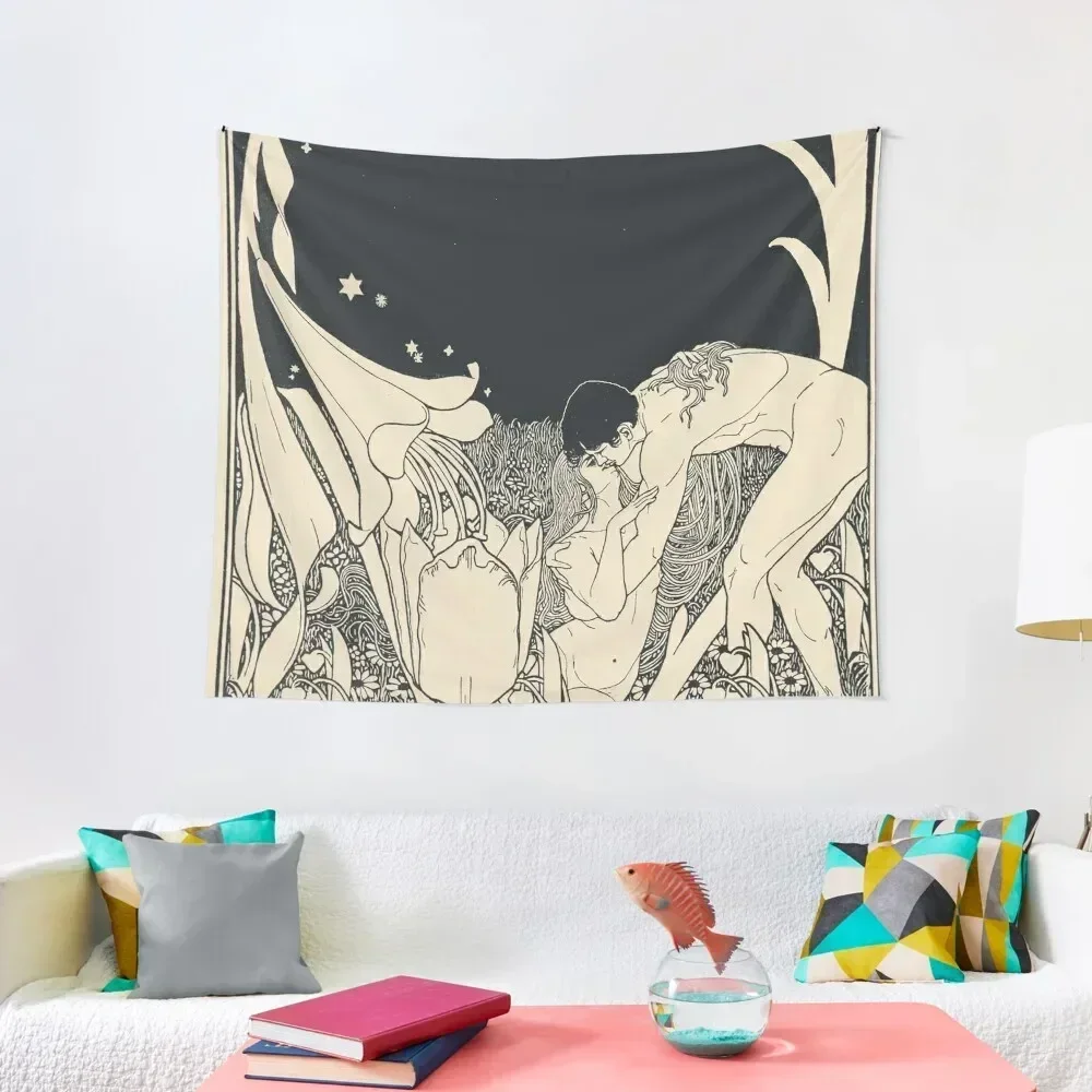 

HD. The Kiss (re worked), by Ephraim Moshe Lilien Tapestry Funny Wallpaper Bedroom Cute Room Things Tapestry