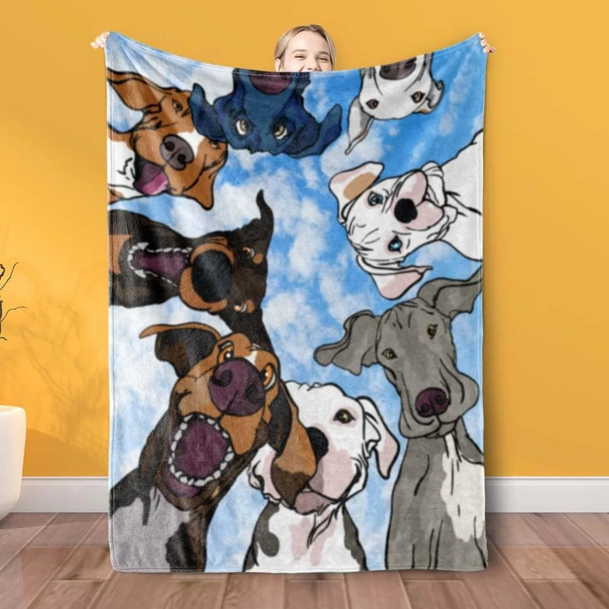 

Cute Dog Pattern Throw Blanket Soft Lightweight Cozy Premium Flannel Warm Bed Blanket for Bedroom Living Couch All Seasons