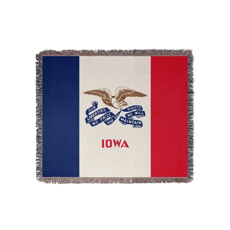 Aertemisi Iowa United States of America Jacquard Fringed Woven Throw Blanket