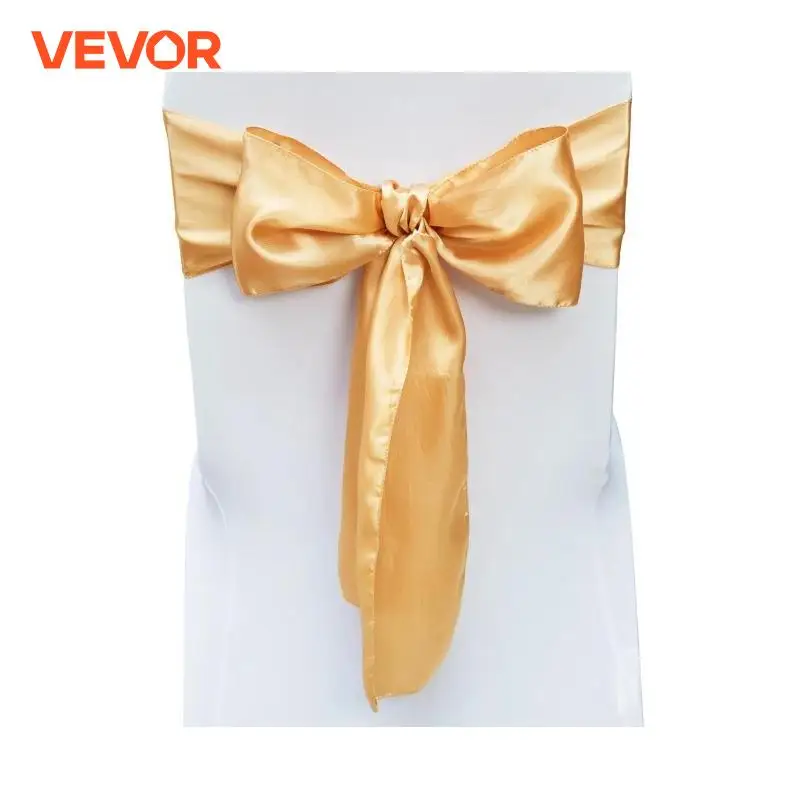 VEVOR 50pcs Spandex Chair Sashes Bands Stretch Chair Ties Bows Elastic Chair Bands for Wedding Party Holiday Banquet Decoration