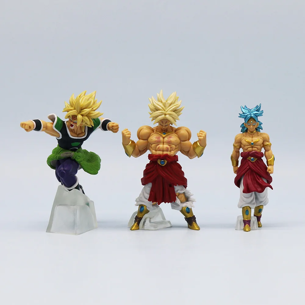 8Pcs/Set Amine Dragon Ball Broly Total Form Super Saiyan Broly Figurine Pvc Action Figures Statue Collection Model Toy Gifts