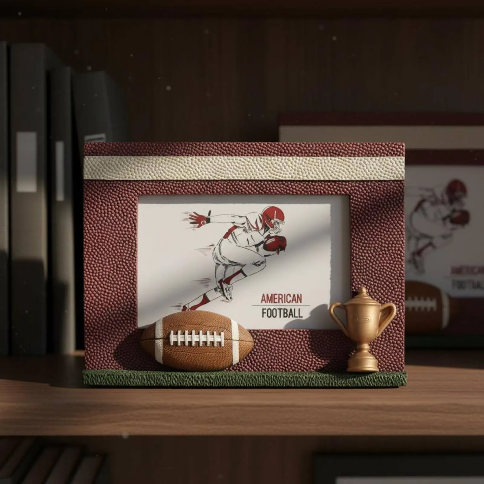 Dimensional Relief Picture Frame Long-Lasting and Sturdy Tackle Tackle Sport Photo Frame 4x6 Tackle Sport Photo Display