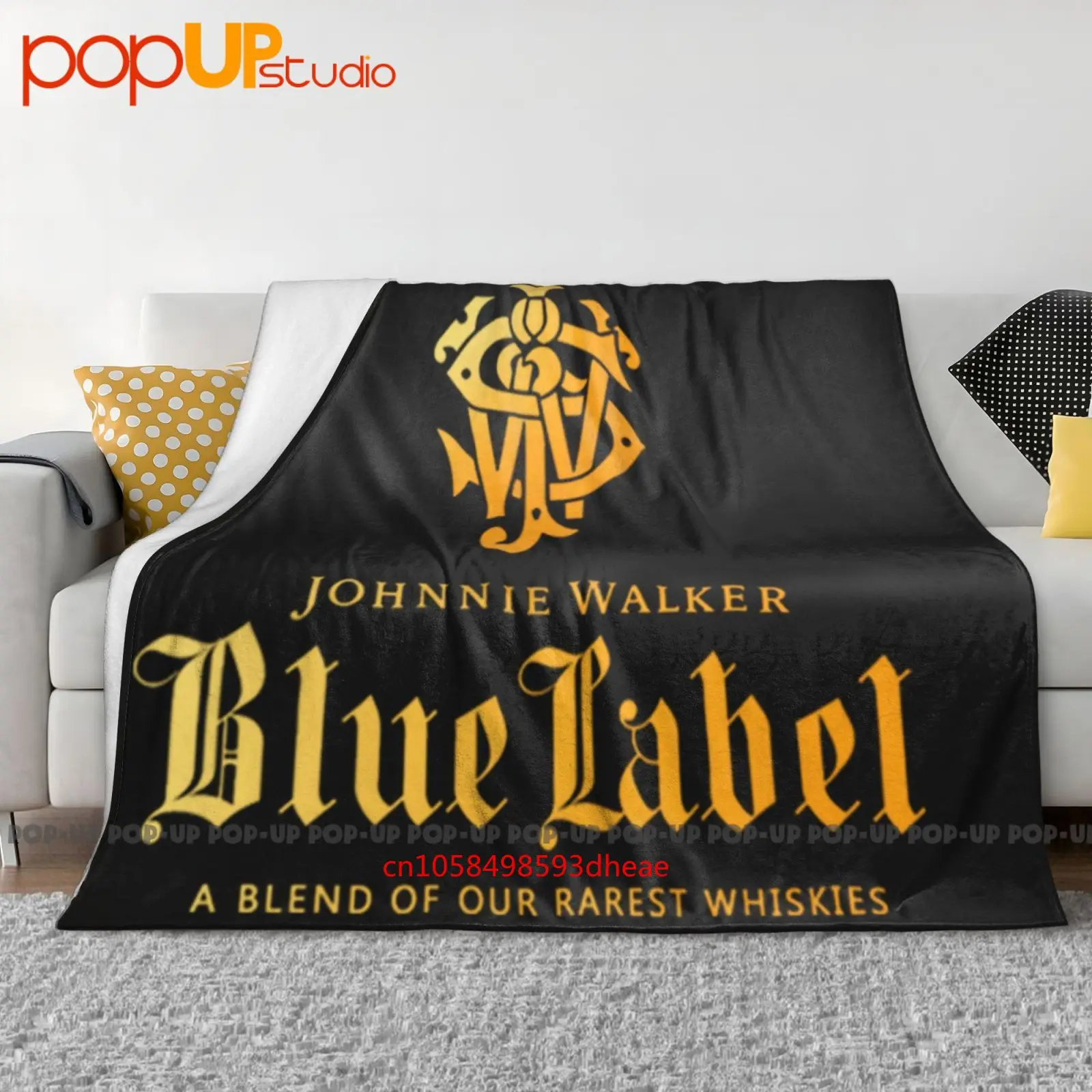 جوني ووكر بطانية زرقاء فائقة النعومة وغطاء أريكة شتوية وأغطية سرير #1