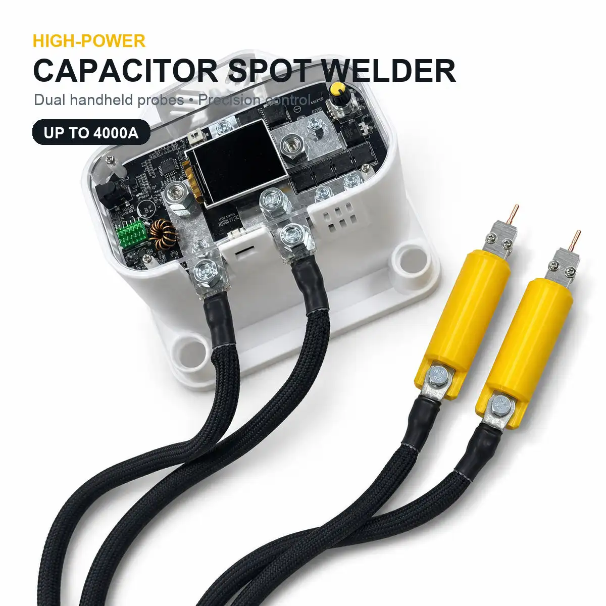 AxonZelo 4000A Dual Super Capacitor Battery Spot Welder 6V for 18650 21700 32140 Nickel Copper Battery Pack DIY