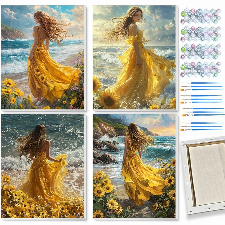 CHENISTORY Character Paint By Numbers Hand Painting Canvas Painting Figure Painting Easy Acrylic On Canvas Wall Art Picture