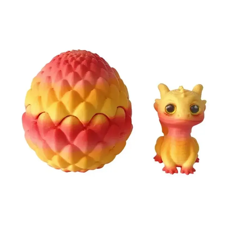 Set di ornamenti decorativi stampati in 3D con uovo di drago con piccolo drago all'interno di mobili per decorazioni per la casa di Natale, regalo per il desktop