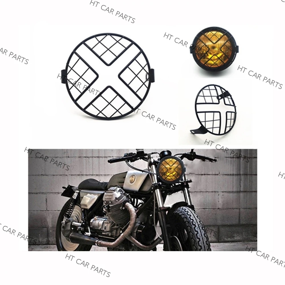 Retro Headlight Net Modified Grid Lampshade Headlight Metal Cover Motorcycle Modified Big Lampshade For Light GN CG125 Baboon