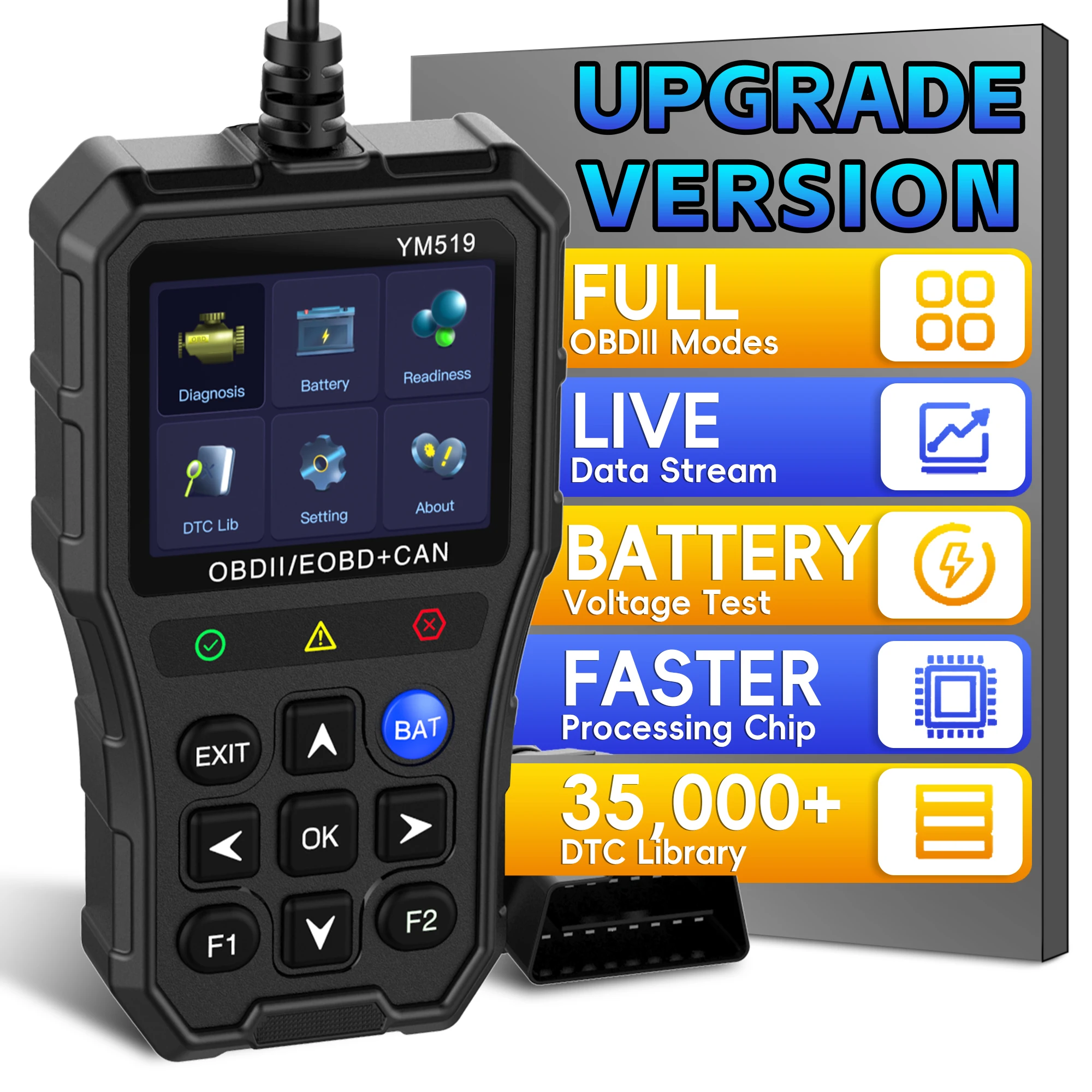 OBD2 Scanner Diagnostic Tool,Auto Check Engine Code Reader with Reset & 35,901 DTCs, Enhanced OBDII/EOBD Car Scan Tools