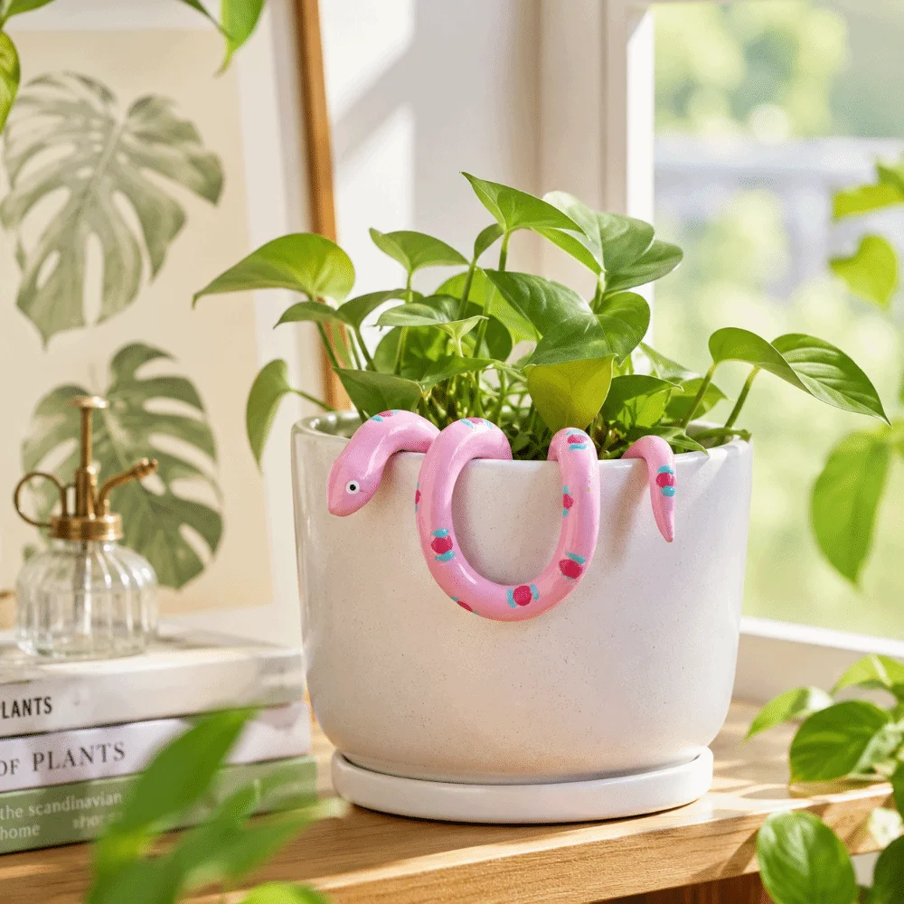 Gift Serpentine Shape Flowerpot Decoration Art Craft Funny Simulated Snake Statues Resin Snake Ornaments Balcony