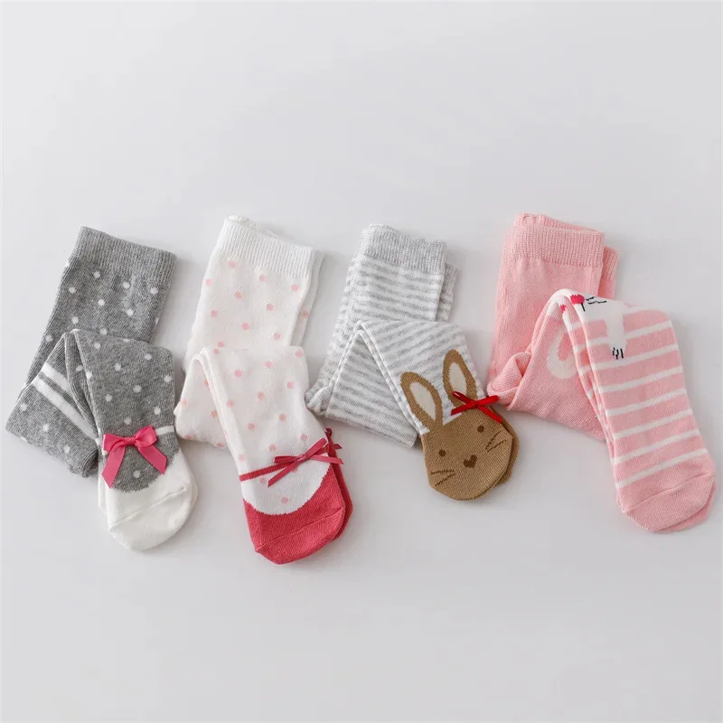 Spring Newborn Baby Girls Tights Knitted Stockings for Girls Cotton Infant Tights For Girls Casual Toddler Pantyhose 0-12Month