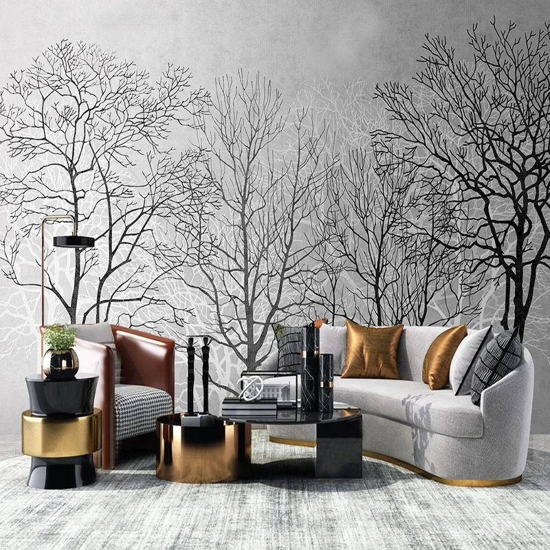 

Custom 3D Wall Mural Nordic Vintage Forest Scenery Wallpaper Living Room Bedroom Background Wall Painting Home Decor Papel Tapiz