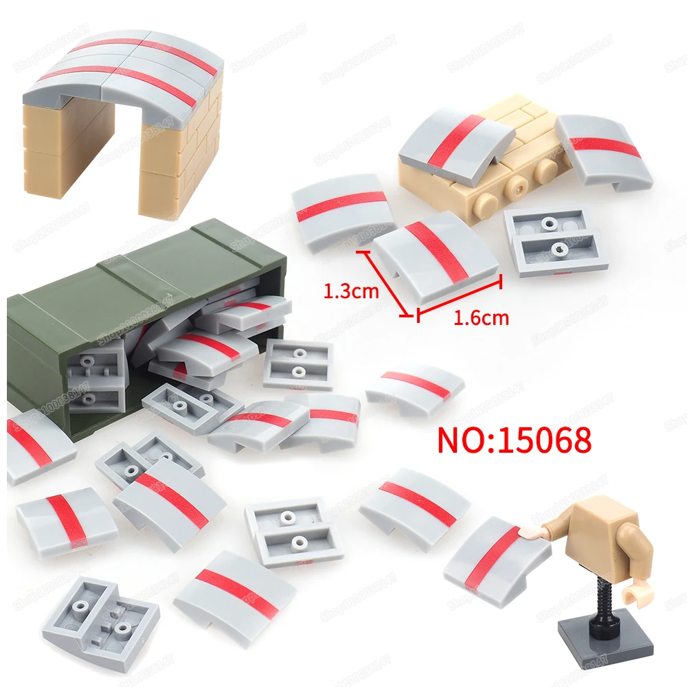 Nero modello a forma di V Building Block Assembly 15068 Bend 2x2 Figure MOC stampate Attrezzatura militare Accessori modello Giocattoli regalo