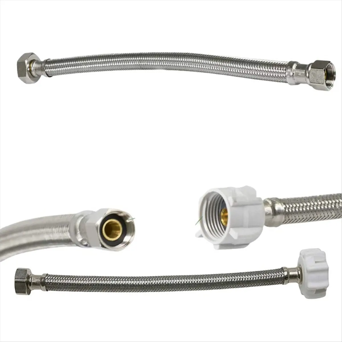 

12-дюймовый плетеный шланг для туалета, 3/8 дюйма, шаровой кран 7/8 дюйма, линия подачи воды из нержавеющей стали для замены туалетного шланга