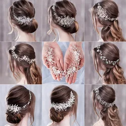 Luxurious Flower Headbands Tiaras Wedding Hair Accessories For Women Bride Hair Jewelry Bridal Headband Headpiece Party Hairband