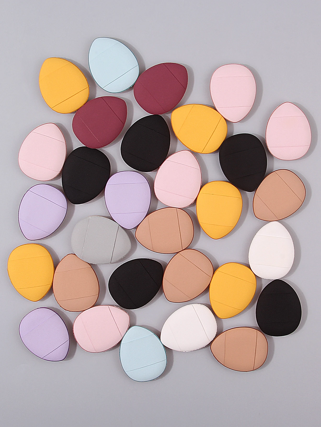 พัฟแป้งมินิสี 30 ชิ้น, พัฟแป้งฟองน้ำแบบไม่ใช่ยาง, รองพื้นคอนซีลเลอร์บนใบหน้าแบบพกพา, พัฟแป้งที่ปลายนิ้ว