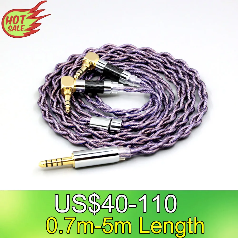 

Type2 1.8mm 140 cores litz 7N OCC Headphone Earphone Cable For Verum 1 One L Shape 3.5mm Pin 4 core LN007876